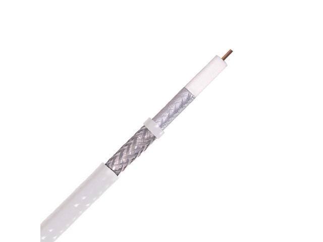 1000 ft RG6 Coaxial Cable Dual Shield 18 AWG Coax Satellite TV White