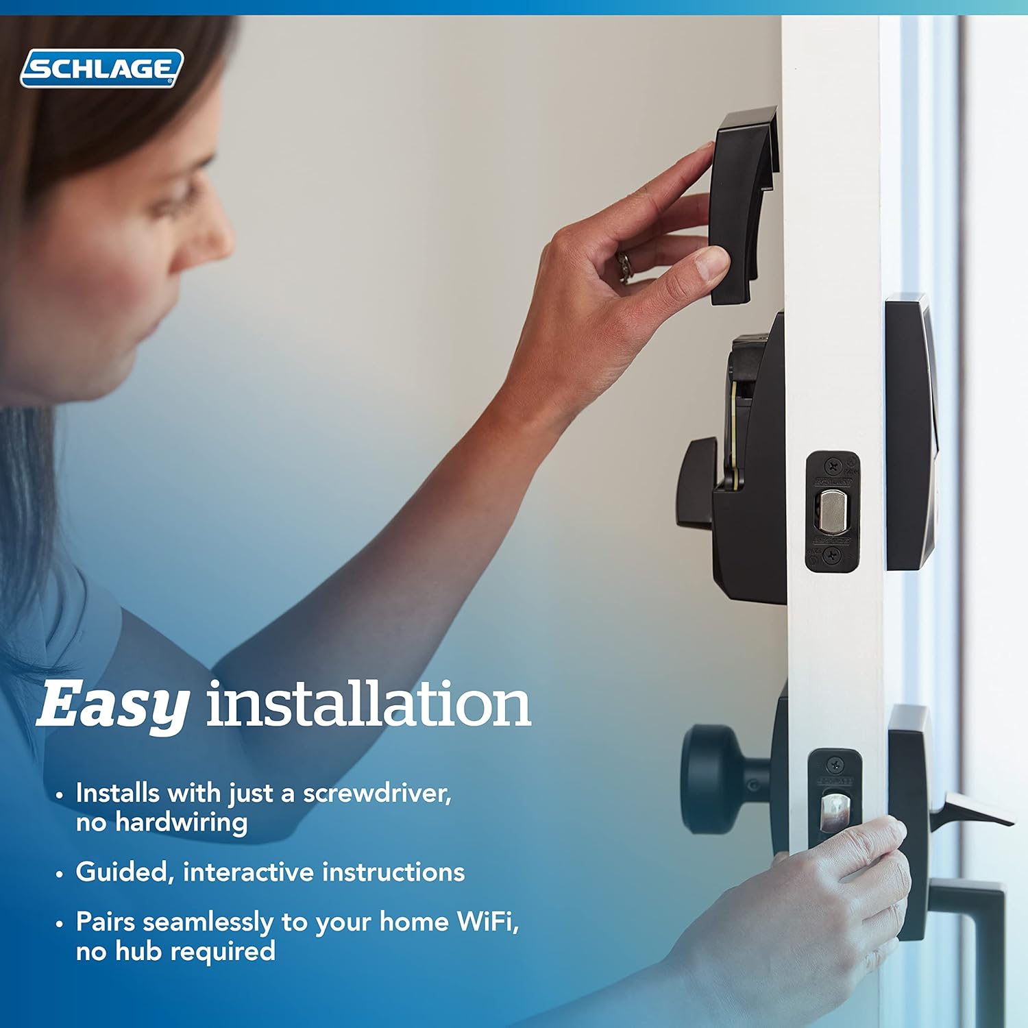 Schlage Encode Smart WiFi Deadbolt with Camelot Trim In Bright Chrome
