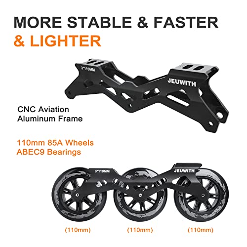 Inline Skates, 3 Wheels 110mm Roller Skates Blades for Adult Women Men, Professional Outdoor Fitness Inline Speed Skates for Unisex
