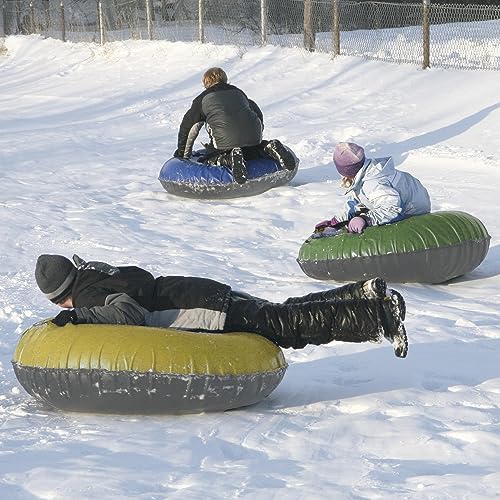 Bradley Snow Tubes with 50" Heavy Duty Cover | 2 Pack Inflatable Sledding Tubes