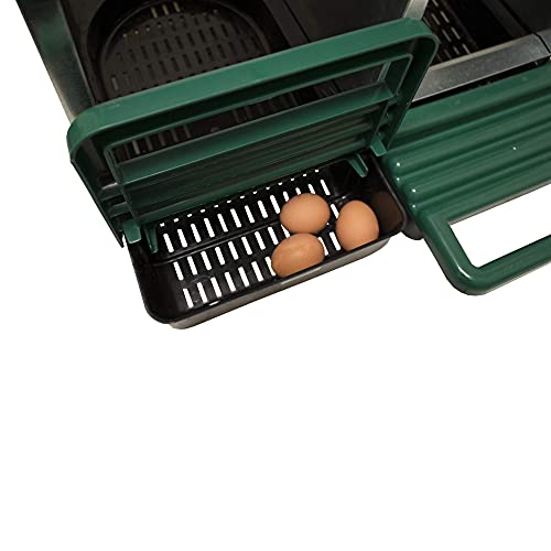 3 Compartment Roll Out Nesting Box for Chickens | Heavy Duty Chicken Coop Nesting Box with Lid Cover to Protect Eggs (with Perch) | for Up to 15 Hens