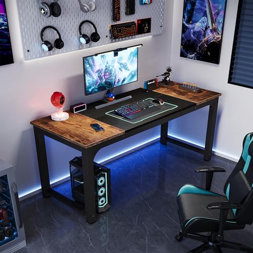 Tribesigns Modern Computer Desk, 63 x 31.5 inch Large Executive Office Desk Computer Table Study Writing Desk Workstation for Home Office, Spliced Desktop, White