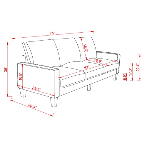 Modern Living Room Furniture Sofa, Multiple Combination Set Sofa, Linen Fabric Upholstered Modern Recliner Sofa, with Storage Space for Apartment Bedroom Office (Beige 2-Seater)