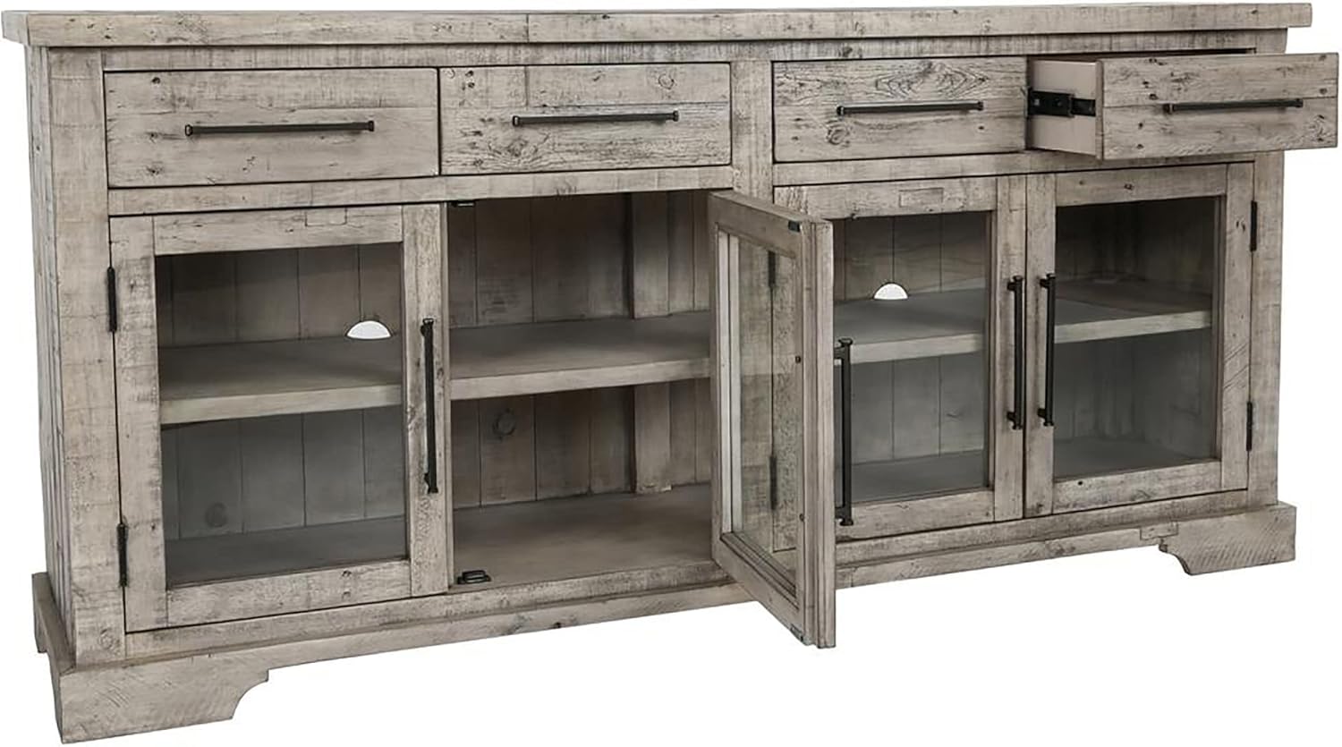 Kosas Home Sagrada 4-Drawer Reclaimed Pine Sideboard in Sierra Gray