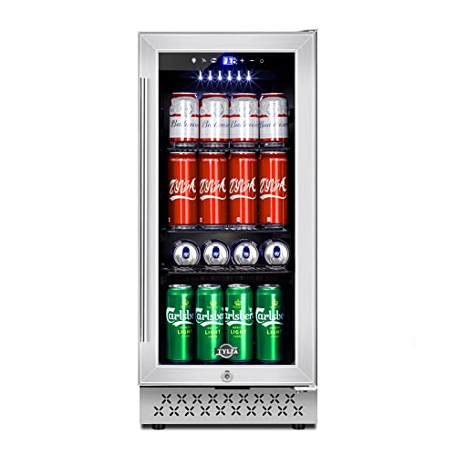 Tylza Mini Fridge 15 Inch Wine Cooler Under Counter, 30 Bottle Dual Zone Wine Fridge with Stainless Steel, Wine Refrigerator Freestanding, and Built-in Wine Cellars TYWC100