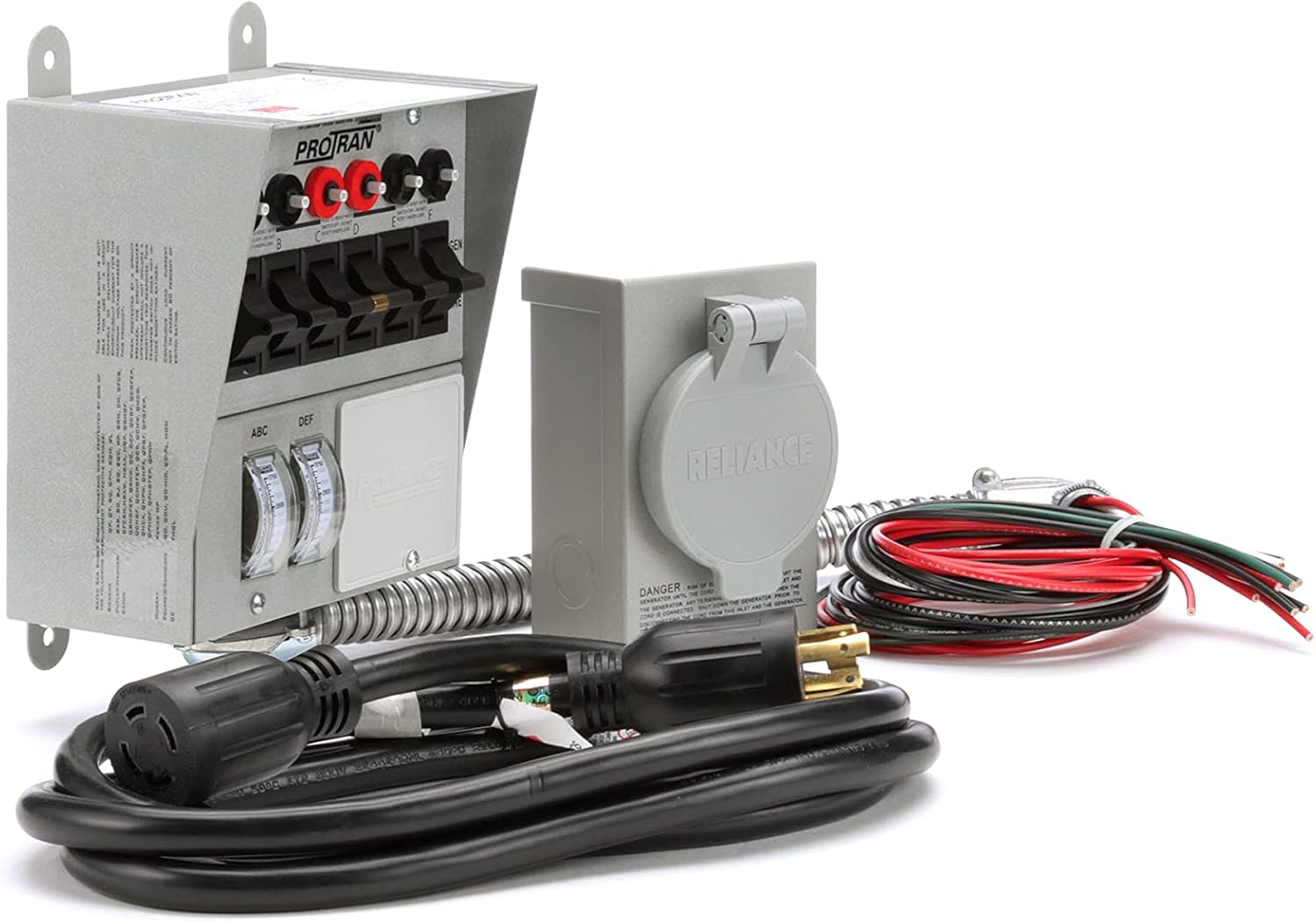 Reliance Controls Corporation 31406CRK 30 Amp 6-circuit Pro/Tran Transfer Switch Kit for Generators (7500 Watts).,Gray