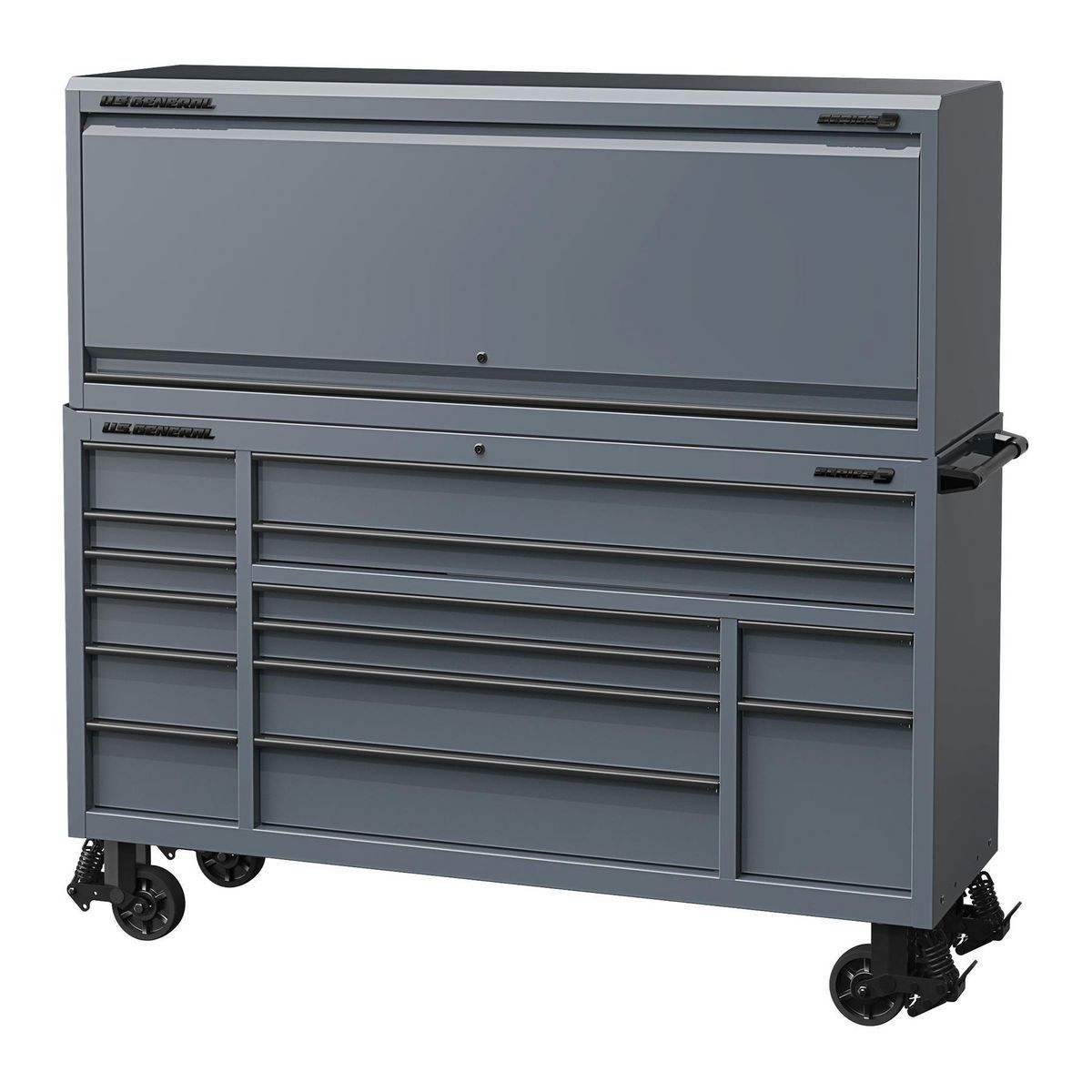 U.S. GENERAL 72 in. x 22 in. Triple-Bank Roll Cab, Series 3, Slate Gray