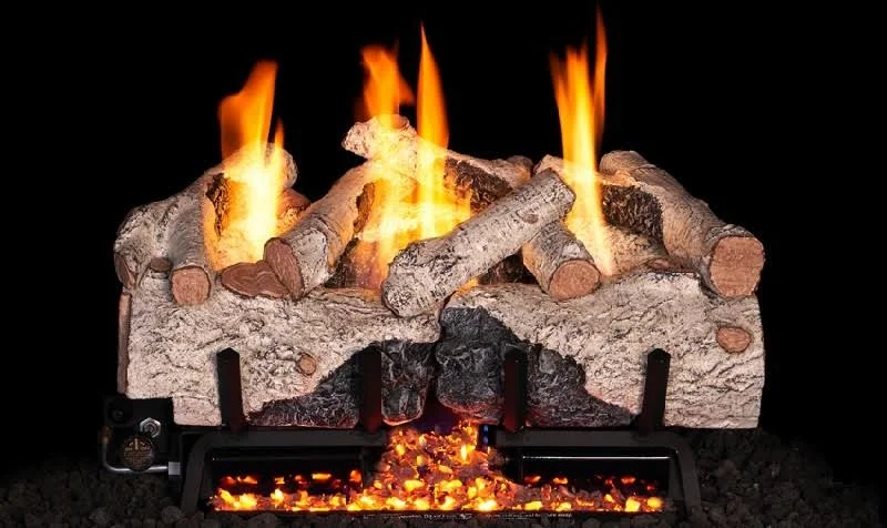 Real Fyre Charred Alpine Birch Ventless GAS Log Set - 16/18x22
