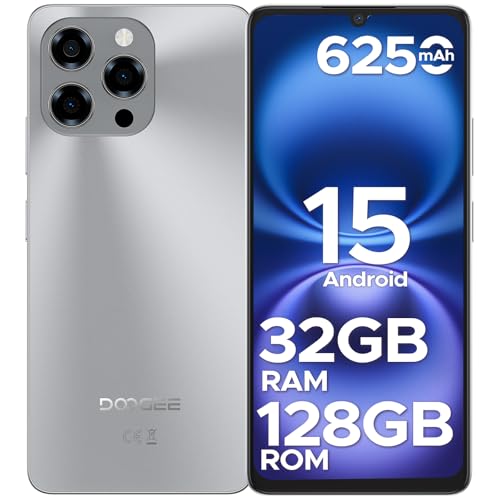 DOOGEE Note 58 Android 15 Unlocked Cellphone,32GB+128GB/2TB Expand Cell Phone with 6.75" HD+ Waterdrop Screen, 6250mah Battery,4G Dual Sim Unlocked Smartphone, Widevine L1/NFC/OTG/Face Unlock, Black