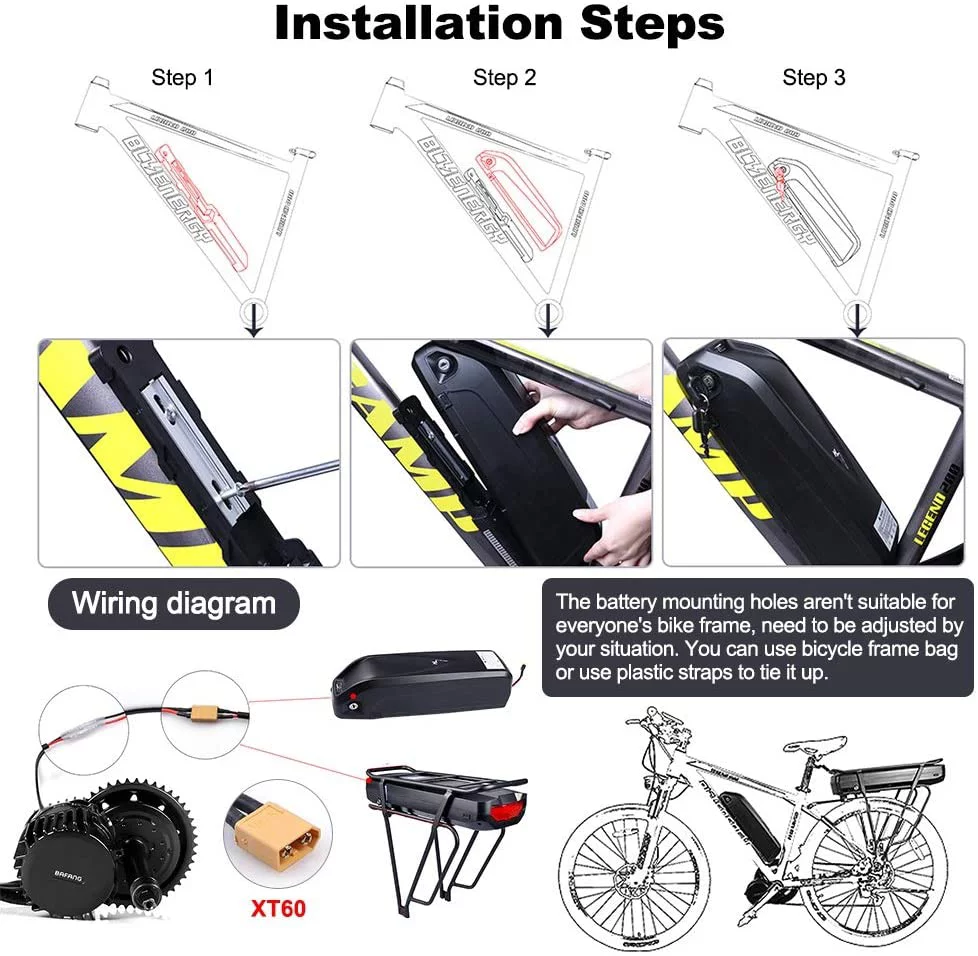 Bafang BBS02B 48V 750W Mid Drive Electric Bike Motor Ebike Conversion Kit Mid Motor for Mountain Bike Road Bike with Optional 48V 11.6Ah / 13Ah / 15Ah / 17.5Ah Battery