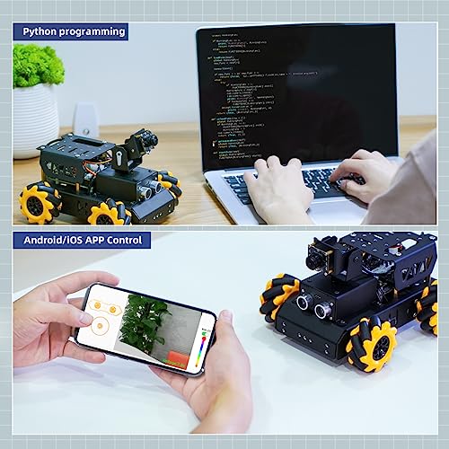 HIWONDER Raspberry Pi 4B 8GB AI Vision Robot Kit Raspberry Pi Robot Mecanum Wheels Robot Car