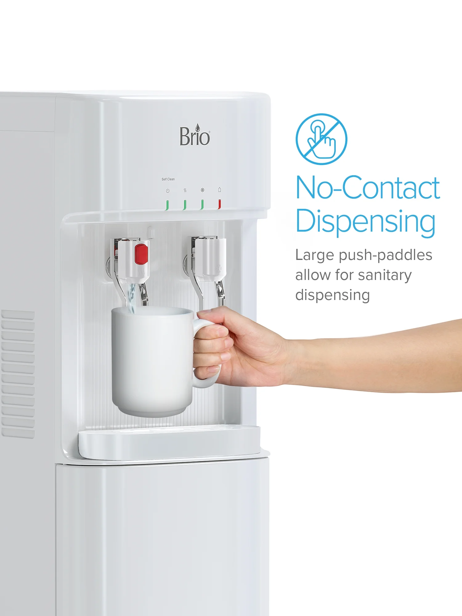 Brio Bottom Load Water Cooler Dispenser for 5 Gallon Bottles – Paddle Dispensing, CLBL320WSCP