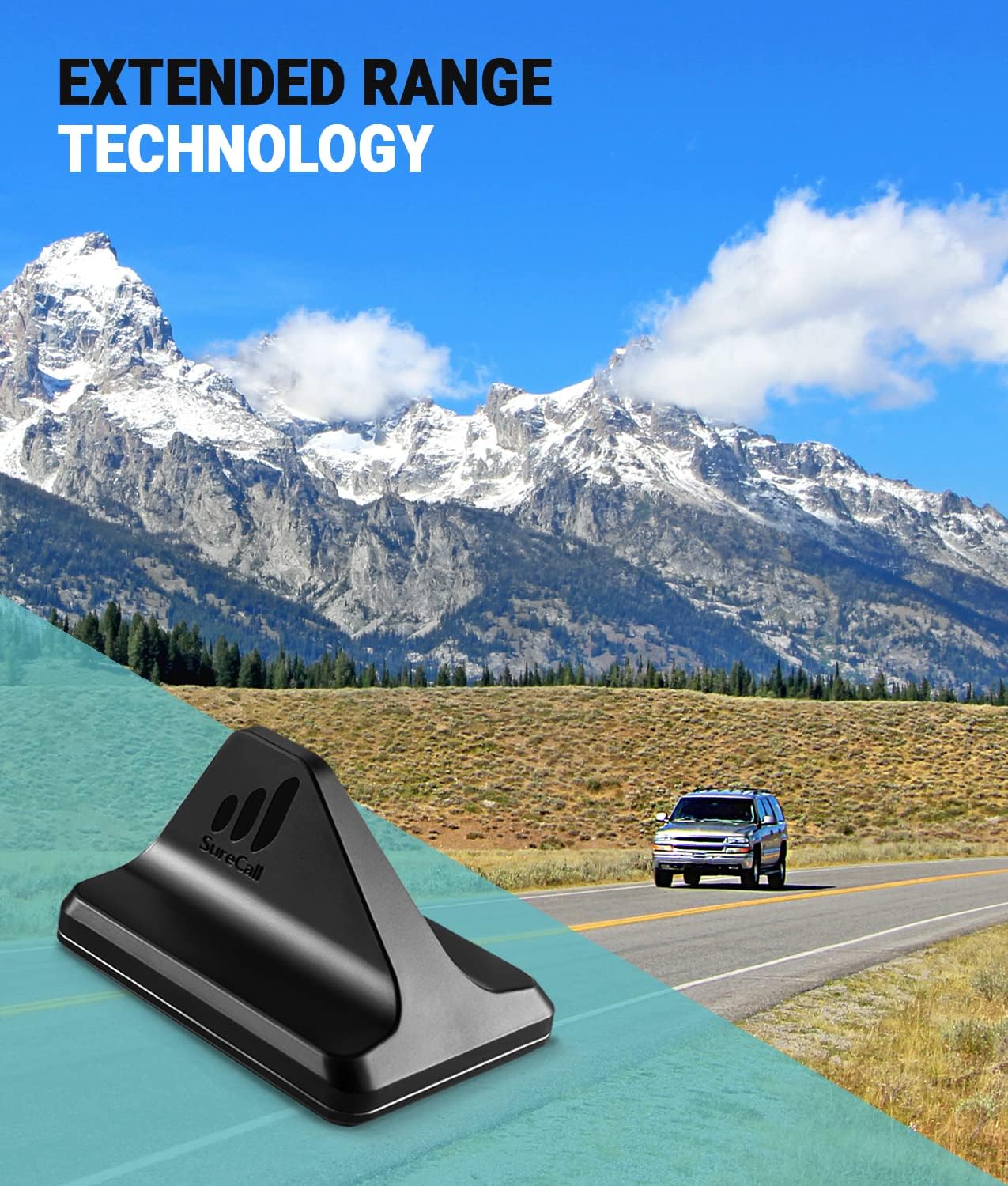 SureCall Fusion2Go Max Cell Signal Booster for Remote Vehicles, 5G/4G LTE, Most Powerful Booster for Car,Truck,SUV, Multi-User All Carrier, Boosts Verizon AT&T Sprint T-Mobile,FCC Approved,USA Company