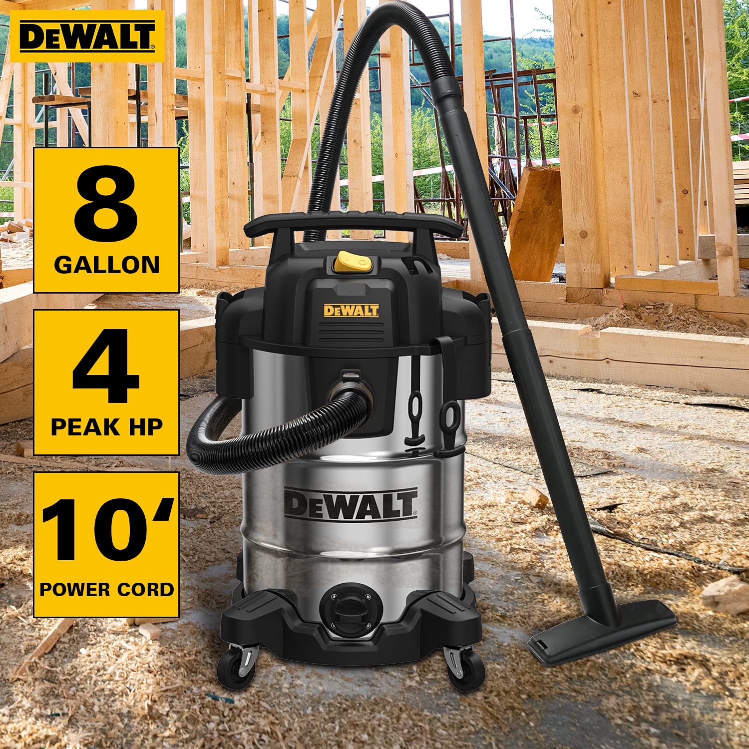 DeWalt Wet/Dry Vacuum 8 Gallon Bundle with Vacuum Accessories