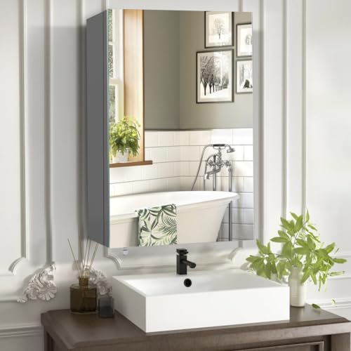 Movo Medicine Cabinet Mirror,18 inch x 24 inch Frameless Mirror Medicine Cabinets for Bathroom,Surface Mount Bathroom Medicine Cabinet with Mirror