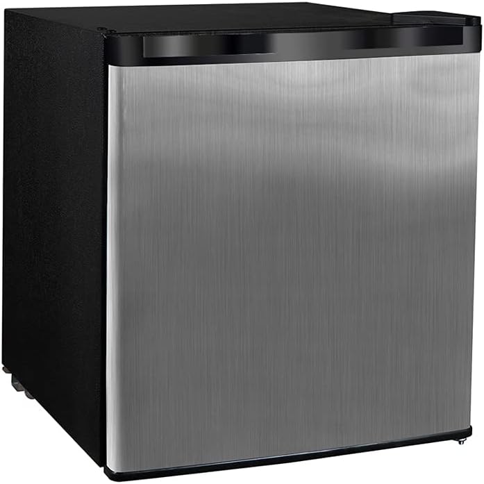 Stainless Steel Finish 1.1 cu.ft. Compact Mini Upright Freezer with Adjustable Temperature Control, for Home Apartment Office Garage