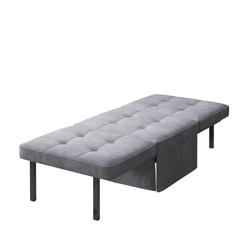 Sofa Bed 4 in 1 Multi-Function Folding Ottoman Breathable CouchBed with Adjustable Backrest Modern Convertible Lounge Chair for Living Room Apartment Office, Gray