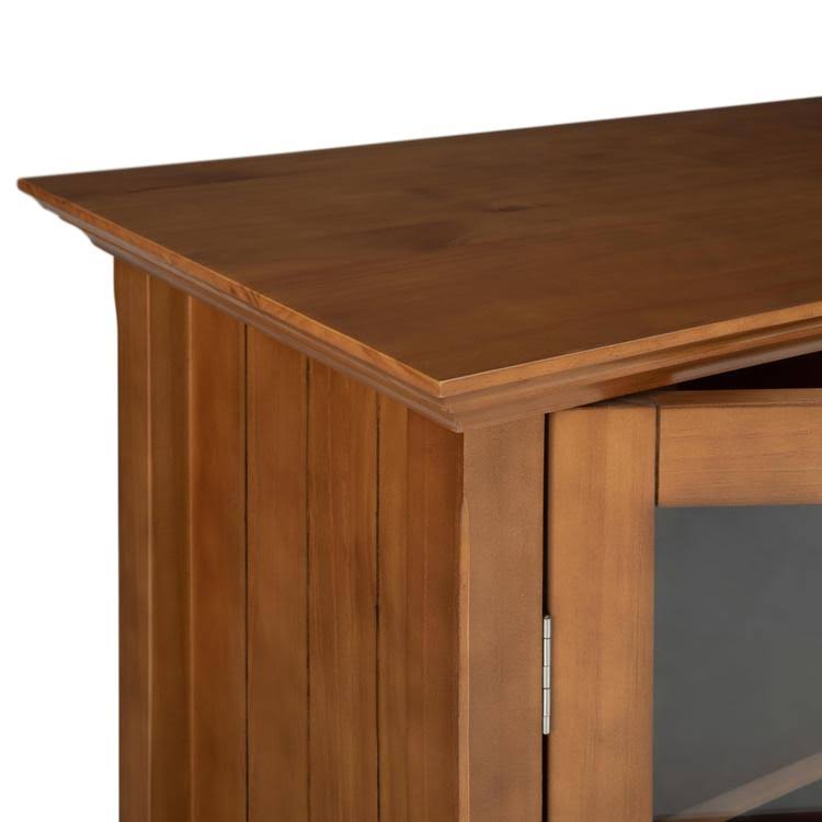 Simpli Home Acadian Solid Wood Medium Storage Cabinet in Light Golden Brown