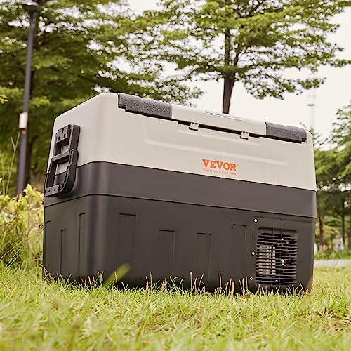 VEVOR Portable Car Refrigerator, 12 Volt Refrigerator with Compressor, -4℉ to 68℉, DC 12/24V, AC 110-240V(Home & Car Use)