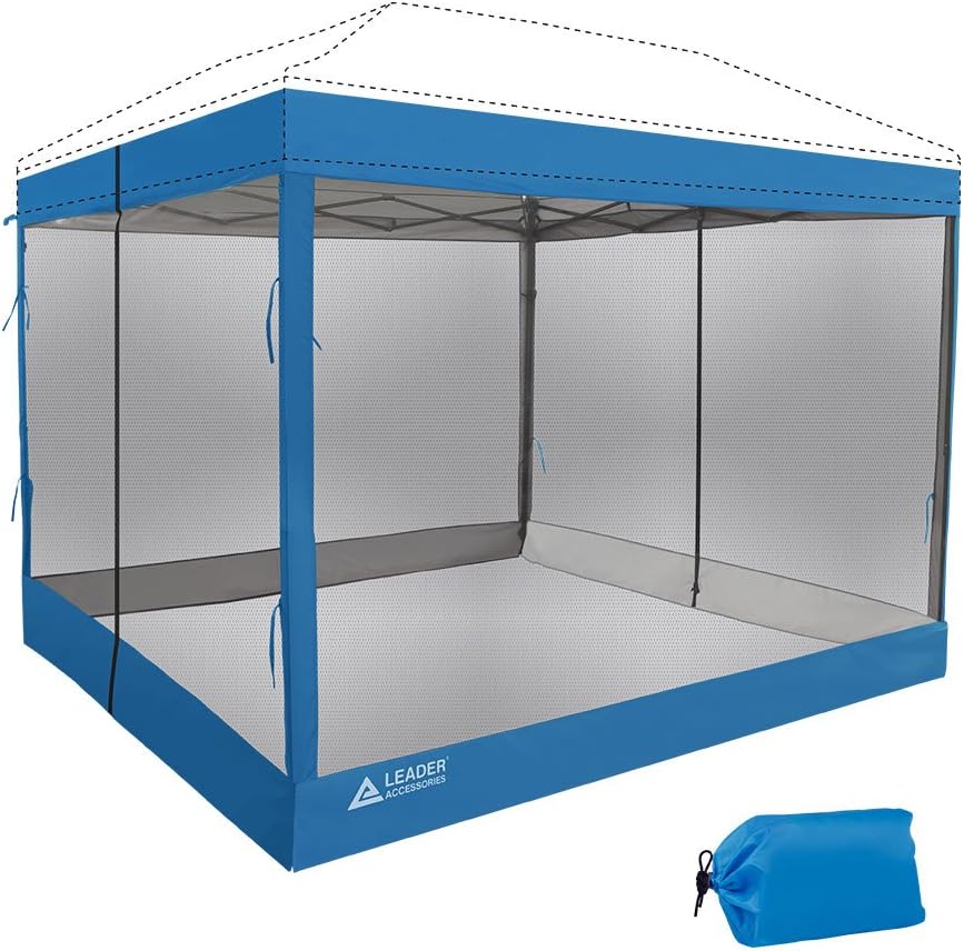 Leader Accessories Mesh Screen Zippered Wall Panels for 10' x 10' Canopy (Tent Walls Only, Frame and Top Not Included) (Grey mesh Wall) Pack of 2
