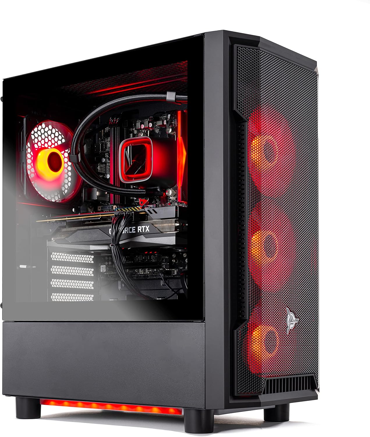 Skytech Gaming Skytech Shadow Gaming PC Desktop – AMD Ryzen 5 7600X 4.7 GHz, RTX 3060 Ti, 1TB NVME SSD, 32G DDR5 RGB, 600W Gold PSU, 240mm AIO, AC Wi-Fi, Windows 11 Home 64-bit,Black