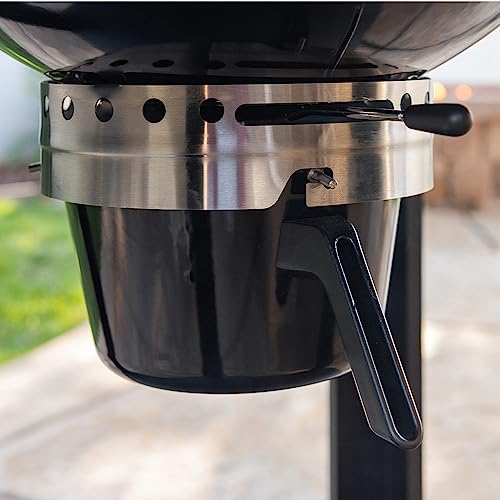 Nexgrill Premium 22" Charcoal Barrel Grill with Side Shelf, 550 sq. in. of Cooking Space, Perfect for Outdoor Cooking, BBQ, Camping, Patio, Backyard Barbeques, Black, 810-0025