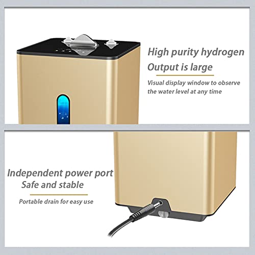 Portable Hydrogen Generator, Dual-Output H2 Inhalation Machine, 99.99% High Purit Low Noise, PEM Water Electrolysis Ionizer, for Home Travel Gym Airport
