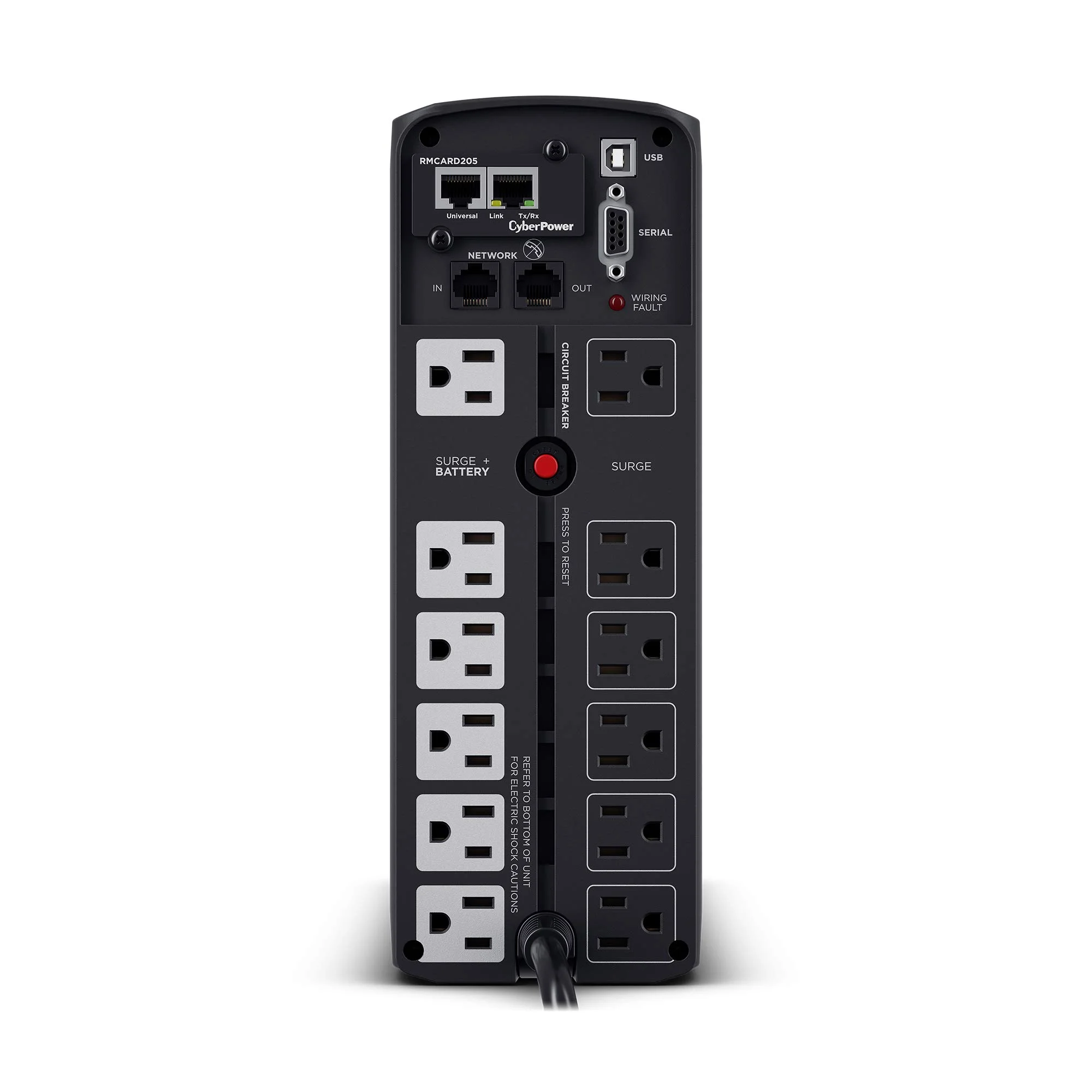CyberPower CP1500PFCLCD PFC Sinewave UPS System, 1500VA/1000W, 12 Outlets, AVR, Mini Tower,Black