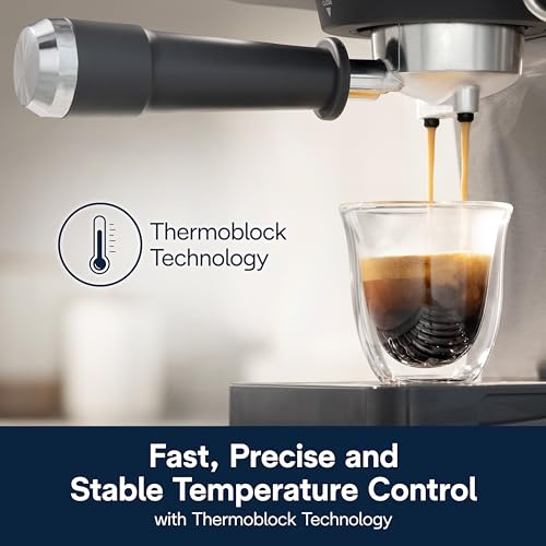 De’Longhi Linea Classic Espresso Machine with Milk Frother, 15-Bar Pump & Temperature Control - Barista Coffee Maker Kit for Espresso, Latte, Cappuccino & Iced Coffee - Italian Stainless Steel Design