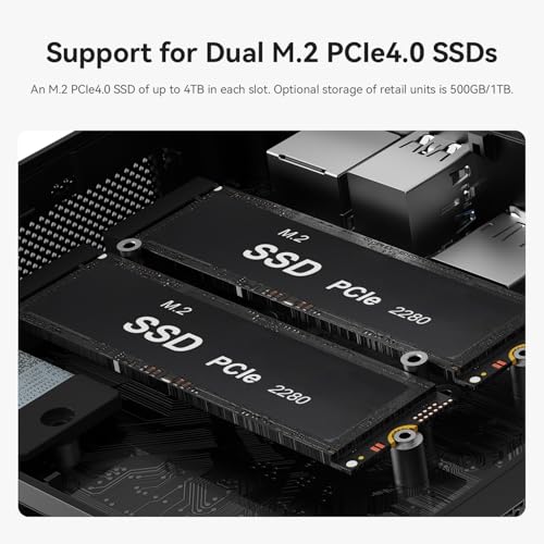 Beelink SER5 MAX Mini PC, AMD Ryzen 7 6800U (8C/16T, up to 4.7GHz), 32GB LPDDR5 500GB M.2 NVMe SSD, Mini Desktop Computer 4K@60Hz Triple Output/DP/HDMI/Type-C/WiFi 6/BT5.2/Gaming/Home