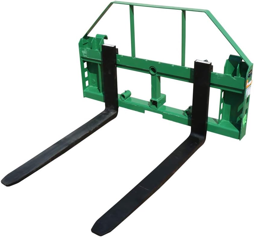 Titan Attachments Pallet Fork Frame fits John Deere Loaders with 2" Hitch Receiver Includes 42 in Class II Fork Blades