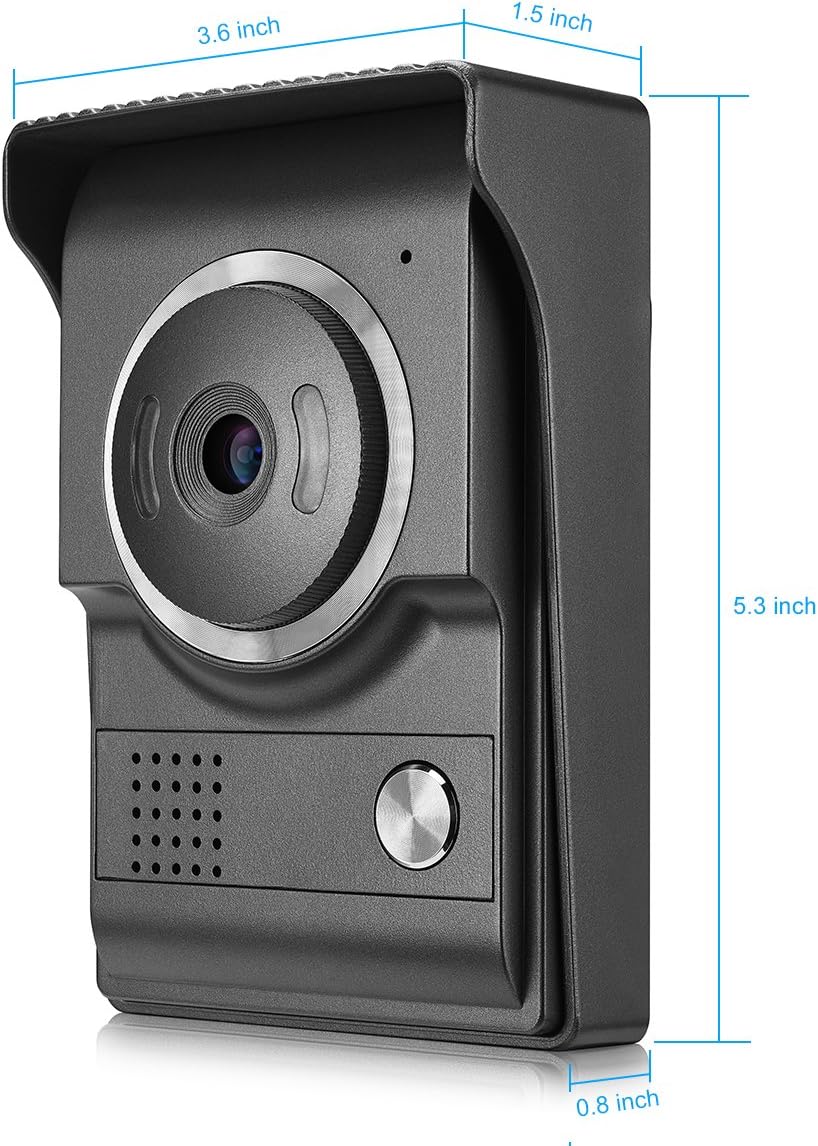 AMOCAM Video Intercom System, Wired 7 Inches Monitor Video doorphone Doorbell System,Video Door Phone HD Camera Kits Support Unlock, Monitoring, Dual-Way Intercom for Villa House Office Apartment