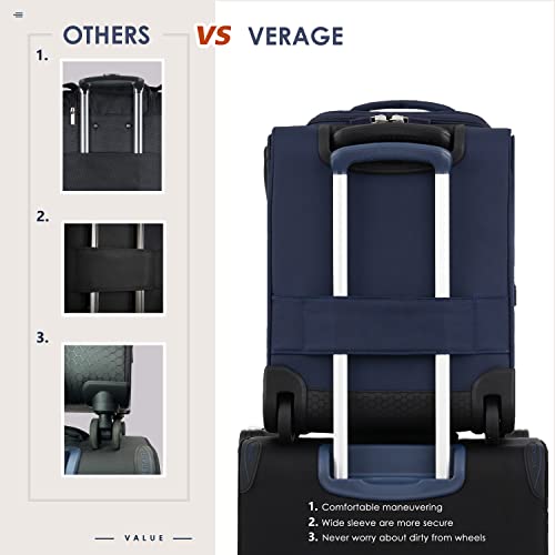 Verage Carry On Underseat Luggage with Wheels & USB Port, Wheeled Spinner Bag Carry-on Luggages for Airlines, Lightweight Suitcase Men Women, Pilots and Crew