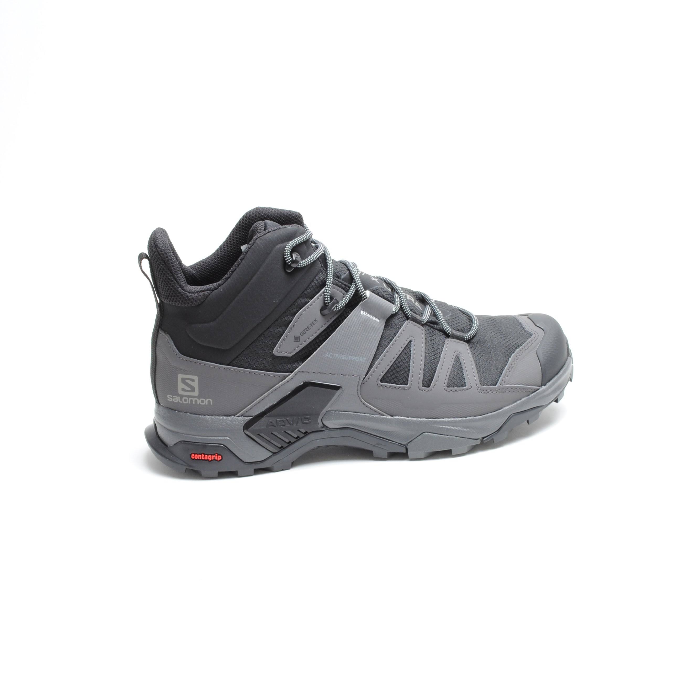 Salomon x Ultra 4 Mid Wide GTX Men&s, Black / Magnet / Pearl Blue / 10