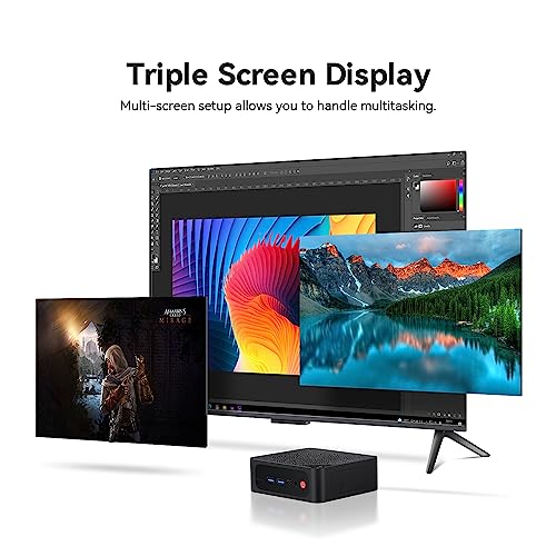 Beelink Mini PC SER5 MAX with AMD Ryzen 7 5800H, 16GB DDR4, 1TB NVMe M.2 SSD, Triple Display Output,WiFi6,RJ45,BT5.2, W-11 Gaming Office Mini Computer