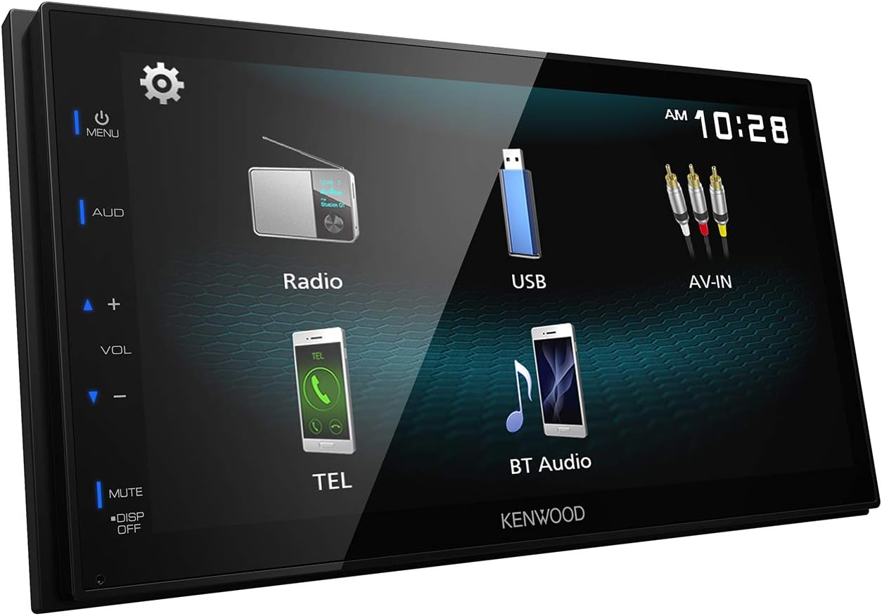 KENWOOD DMX125BT 6.8 Inch LCD Touchscreen Digital Media Car Stereo, Bluetooth Audio and Hands Free Calling, Double Din, USB, Rear Camera Input, AM/FM Radio