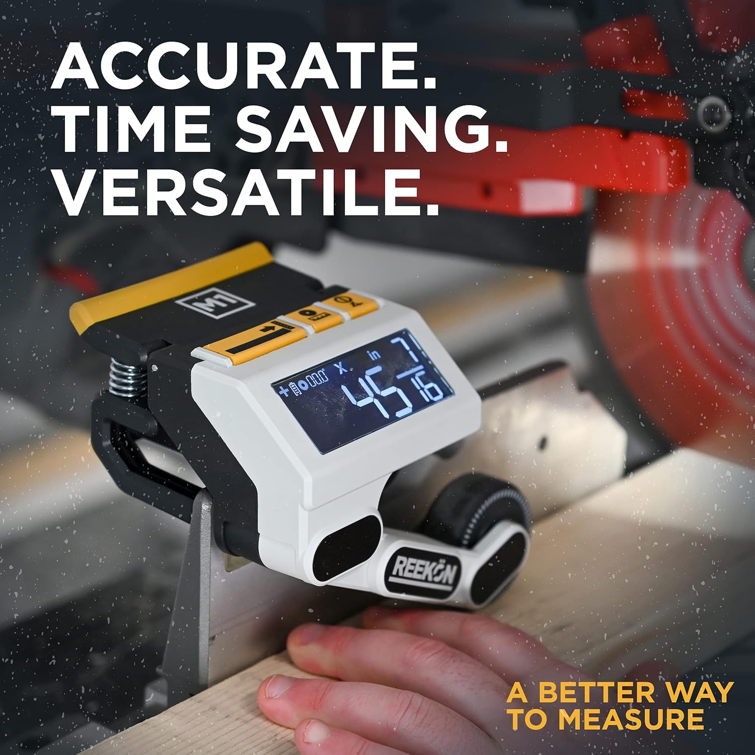 REEKON M1 Caliber Measuring Tool for Miter, Chop, and Band Saws �C Eliminates Need to Measure & Mark Materials, Reduces Cut Time and Increases Safety, Measures Flat & Round Materials