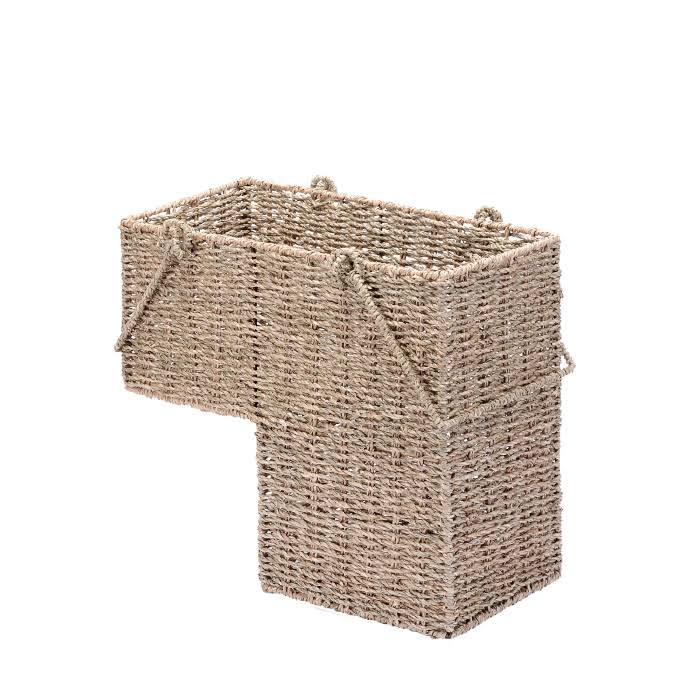 Villacera 14-inch Wicker Stair Case Basket with Handles | Handma