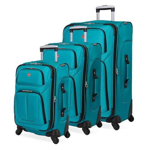 SwissGear Sion Softside Expandable Luggage, Black, Checked-Large 29-Inch