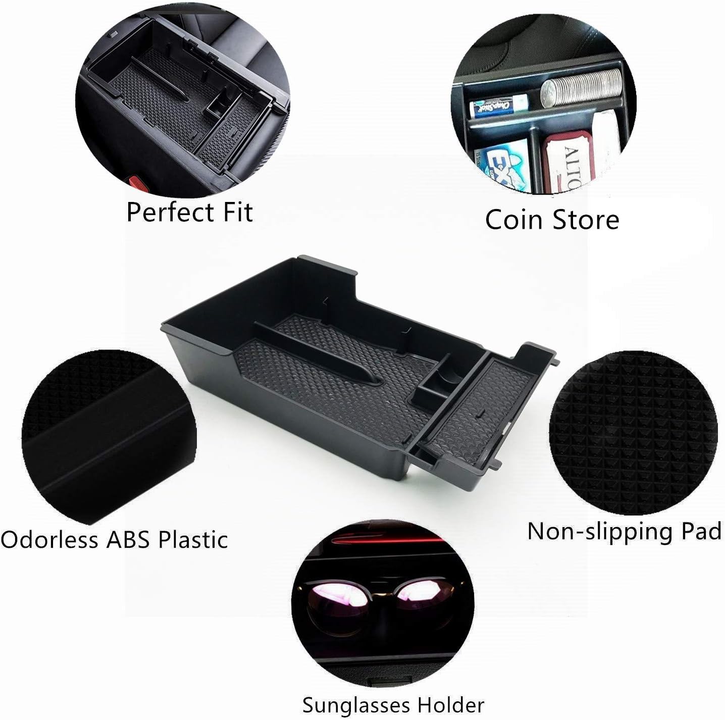 JOJOMARK Compatible with 2021 2020 2019 Mazda 3 Accessories Center Console Tray Organizer, Armrest Secondary Storage Box