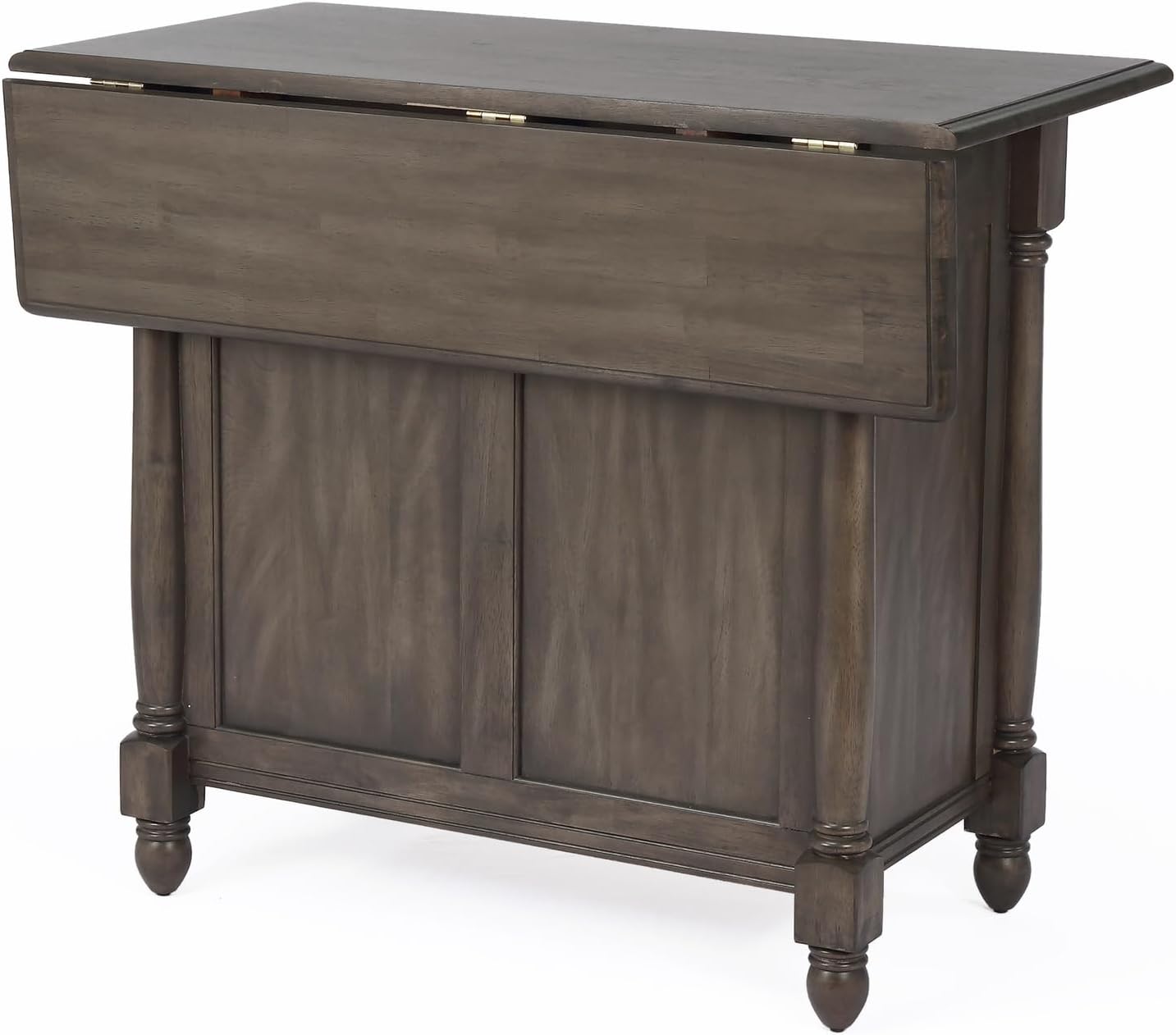 Expandable Drop Leaf Kitchen Island Set with 2 Stools, Drawers and Cabinet