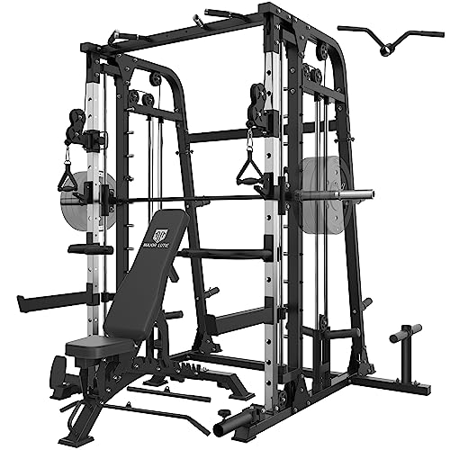 Major Fitness Smith Machine, All-in-One Home Gym Power Cage with Smith Bar and Two LAT Pull-Down Systems and Cable Crossover Machine for Home Gym