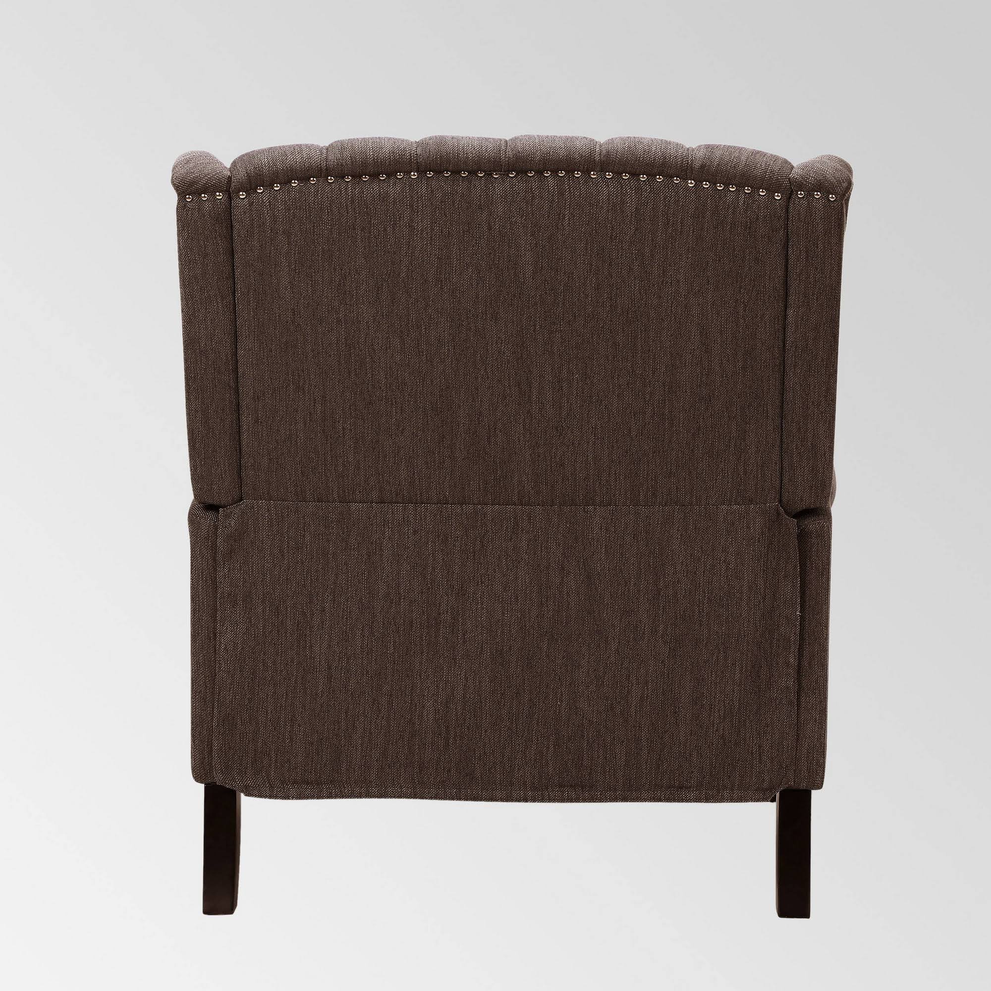 Apaloosa Oversized Tufted Wingback Fabric Push Back Recliner by Christopher Knight Home (Brown + Dark Brown)