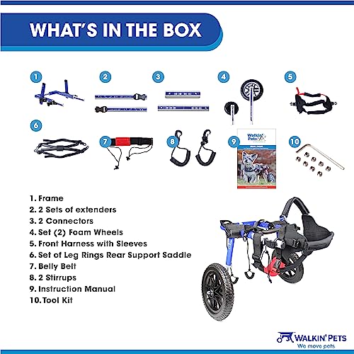 Walkin' Wheels Dog Wheelchair - for Med/Large Dogs 50-69 lbs - Veterinarian Approved - Dog Wheelchair for Back Legs