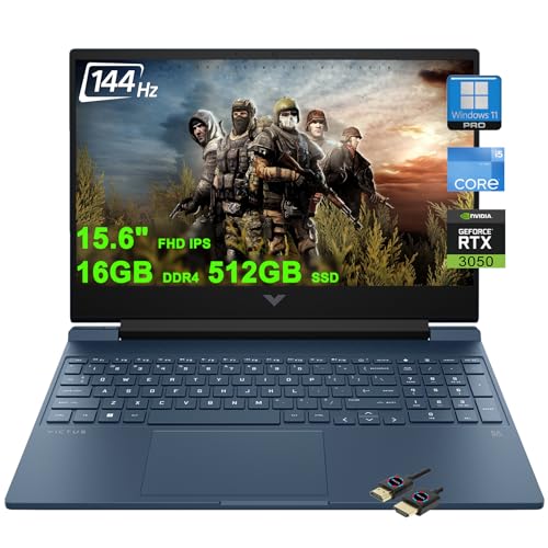 HP Victus 15 Gaming Laptop | 15.6" FHD IPS Anti-Glare 144Hz | Intel 8-core i5-12450H (>i7-11800H) | 16GB DDR4 1TB SSD | GeForce RTX 3050 | Backlit B&O Fast Charging Win11Pro w/DLCA Accessory