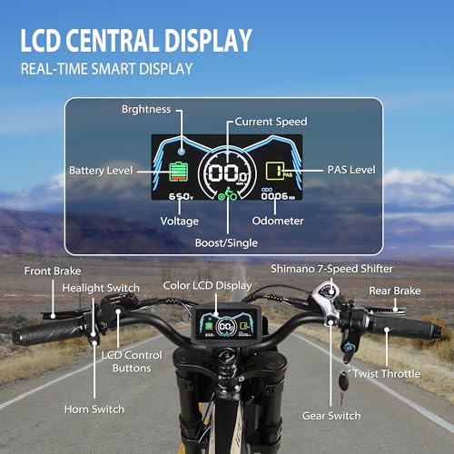 TUTTIO ICT Electric-Bike for Adults Age 16+, Peak 4000W-60V-25AH Electric-Dirt-Bike, 43-49MPH, 20" Fat-Tire-Electric-Motorcycle, Full Suspension E-Bike for Mountain Snow Off-Road School