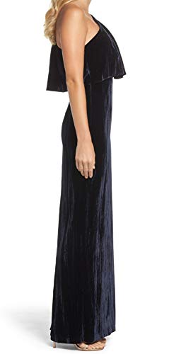 Adrianna Papell Women's Long Velvet One Shoulder Dress