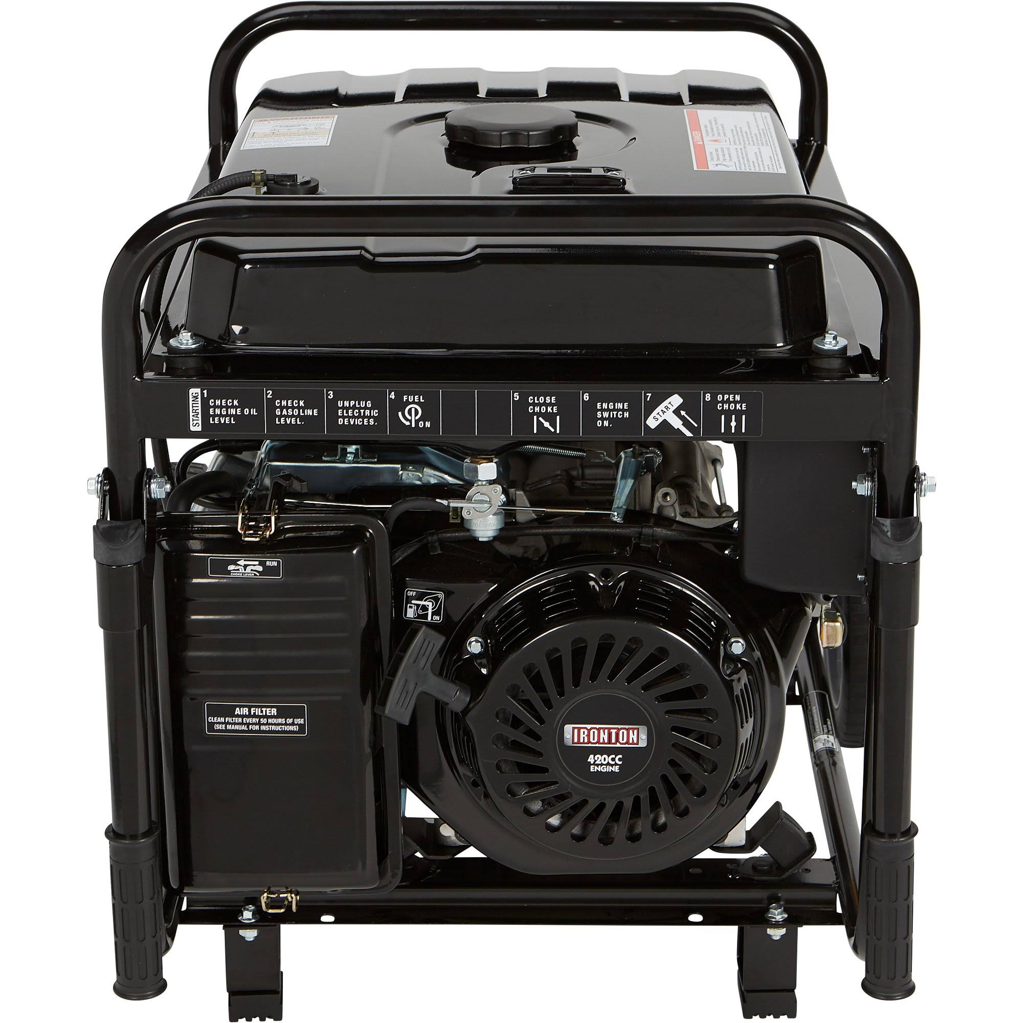 Ironton Portable Generator with Wheel Kit -7000 Surge Watts, 5500 Rated Watts 45808
