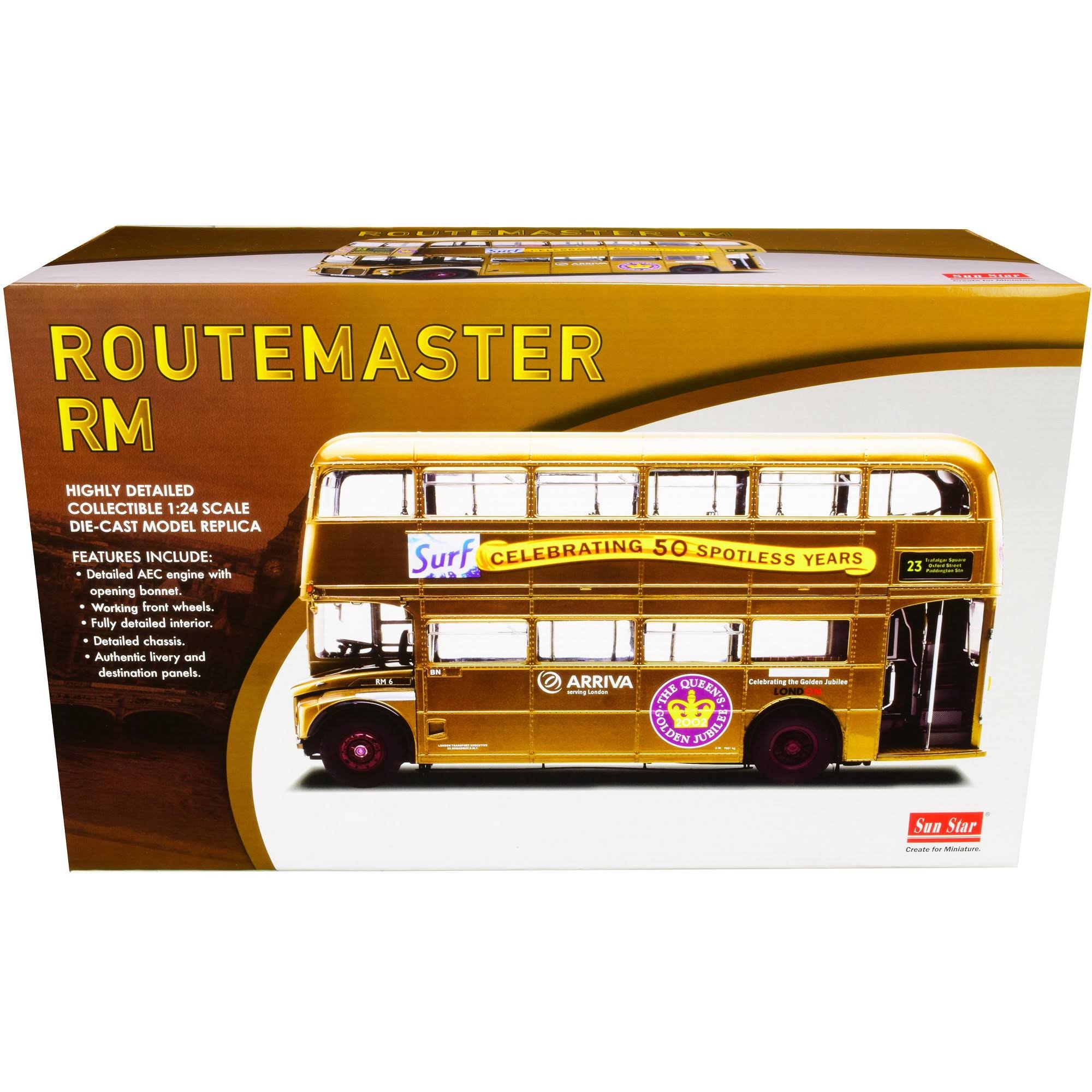 Routemaster RM #60cm Liverpool Street Double Decker Bus Gold 1/24 Diecast Model by Sunstar 2942