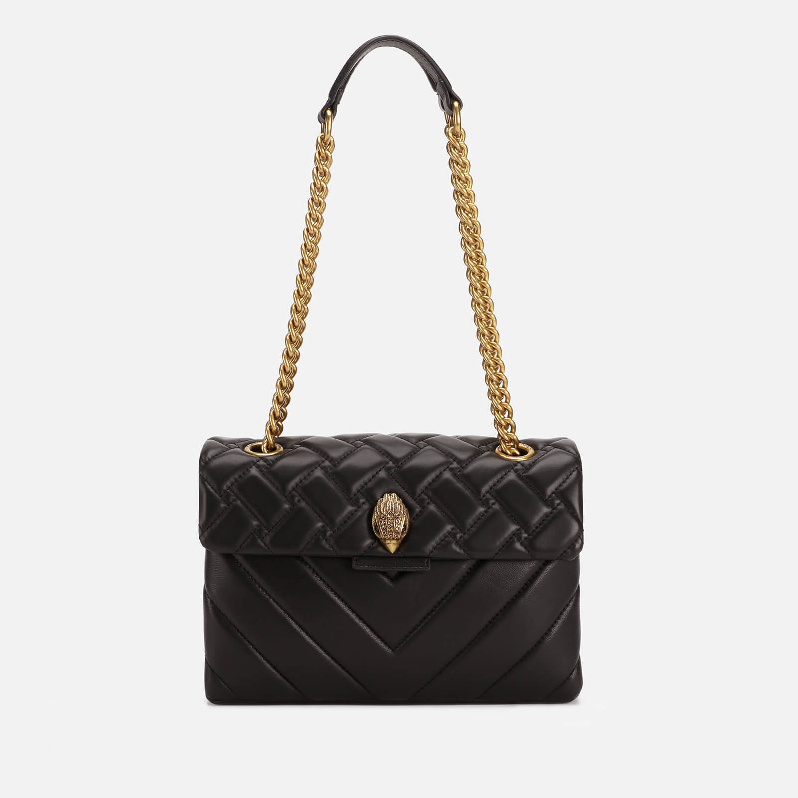 Kurt Geiger London Kensington Quilted Leather Shoulder Bag - Black